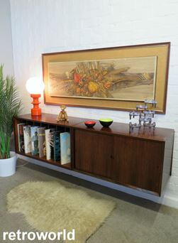 Mid Century Vintage Retro Single Bay Set Poul Cadovius Cado Teak Wall Sideboard Shelving Unit