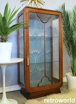 Vintage Retro Art Deco Cocktail Drinks Display Cabinet Unit