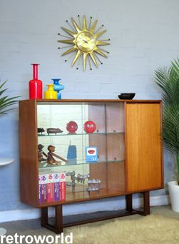 Vintage Mid Century Retro 60s 70s Teak NATHAN Corner Cabinet Unit