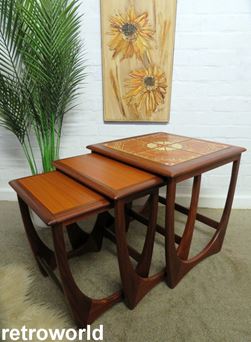 Vintage Mid Century Retro 60s 70s Teak G Plan Fresco Nest of Coffee Tables