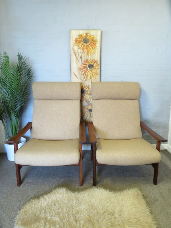 Vintage Mid Century Retro 60s Pair of CORNWELL NORTON Lounge Armchair