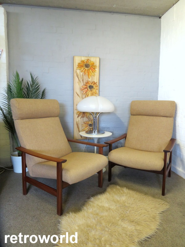 Vintage Mid Century Retro 60s Pair of CORNWELL NORTON Lounge Armchair