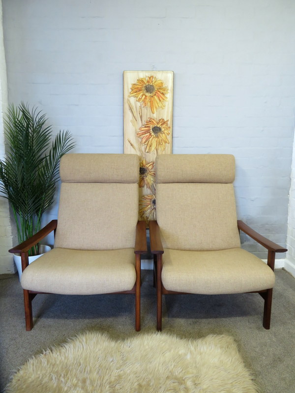 Vintage Mid Century Retro 60s Pair of CORNWELL NORTON Lounge Armchair