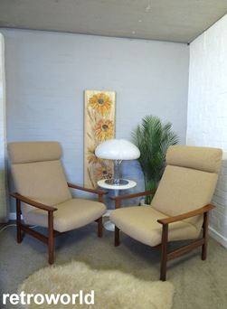 Vintage Mid Century Retro 60s Pair of CORNWELL NORTON Lounge Armchair