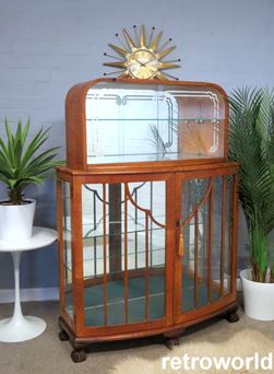 Vintage Retro 50s 60s Cocktail Drinks Display Cabinet Unit