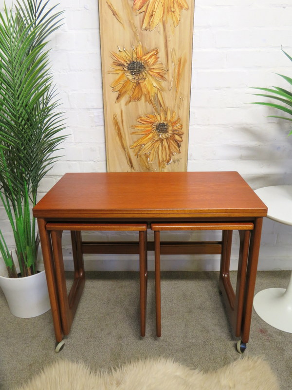 Vintage Retro MCM 60s Teak McIntosh Nest of Coffee Tables