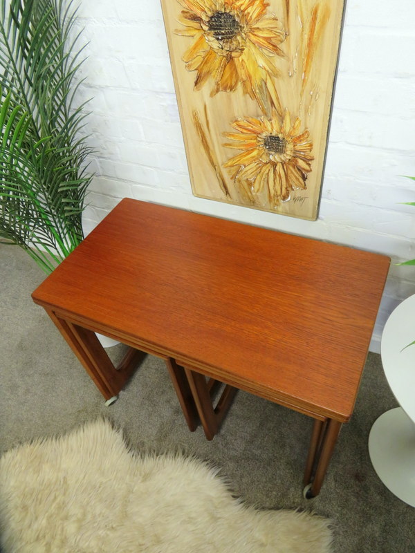 Vintage Retro MCM 60s Teak McIntosh Nest of Coffee Tables