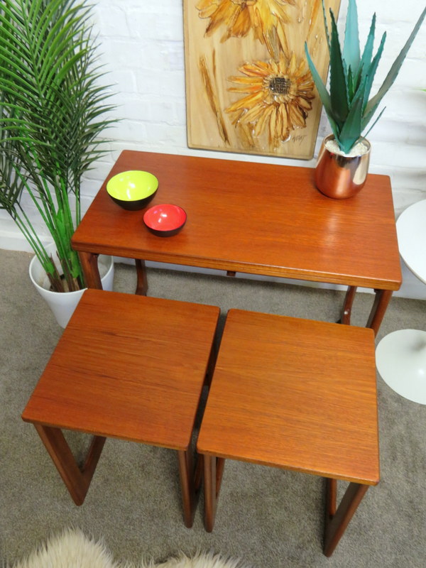 Vintage Retro MCM 60s Teak McIntosh Nest of Coffee Tables