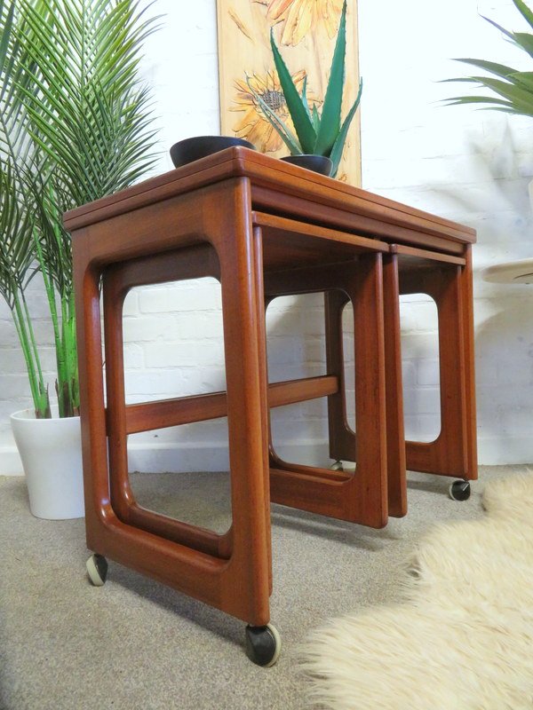 Vintage Retro MCM 60s Teak McIntosh Nest of Coffee Tables