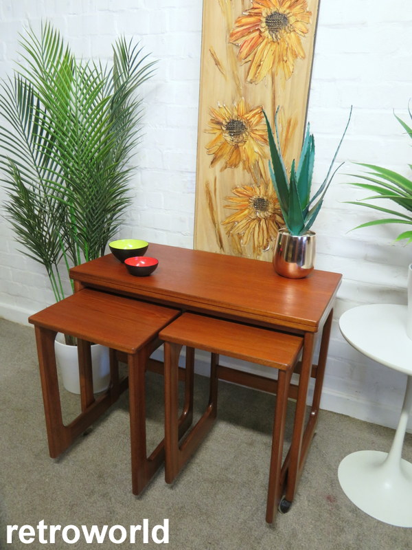 Vintage Retro MCM 60s Teak McIntosh Nest of Coffee Tables