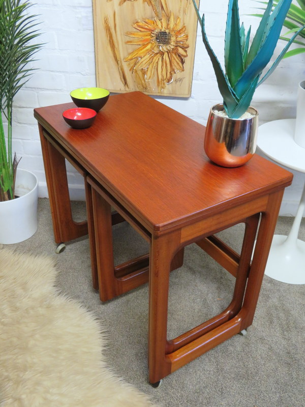 Vintage Retro MCM 60s Teak McIntosh Nest of Coffee Tables