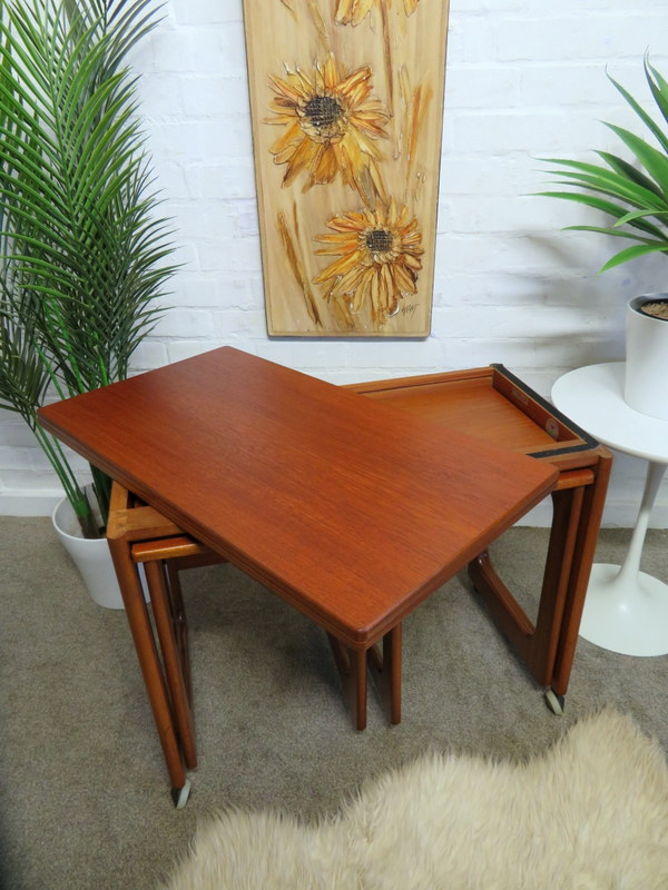 Vintage Retro MCM 60s Teak McIntosh Nest of Coffee Tables