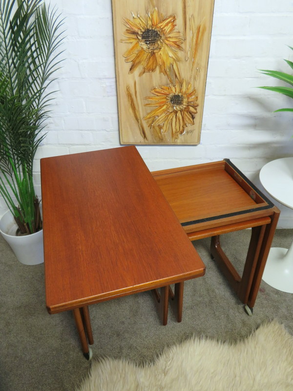 Vintage Retro MCM 60s Teak McIntosh Nest of Coffee Tables