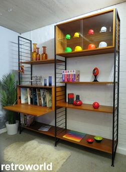 Mid Century Vintage Retro Single Bay Set Poul Cadovius Cado Teak Wall Shelving Unit