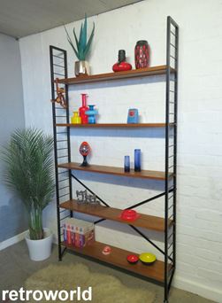 Mid Century Vintage Retro Single Bay Set Poul Cadovius Cado Teak Wall Sideboard Shelving Unit