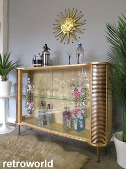Vintage Art Deco Cocktail Display Drinks Unit Cabinet