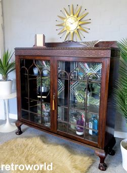 Vintage Retro 50s 60s Cocktail Drinks Display Cabinet Unit