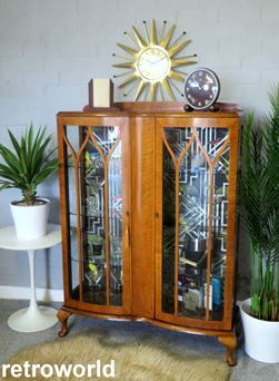 Vintage Retro 50s 60s Cocktail Drinks Display Cabinet Unit