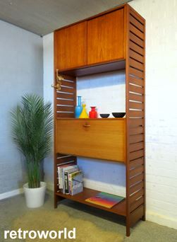 Vintage Mid Century Retro 60s 70s Teak Staples Ladderax Wall Shelving Modular Display & Storage System Unit