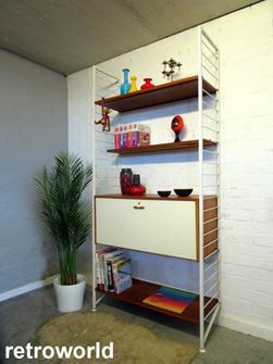 Vintage Retro Teak STAPLES LADDERAX Shelving System