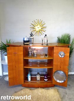 Vintage Retro 50s 60s Cocktail Drinks Display Cabinet Unit