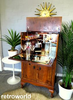 Vintage Retro 50s 60s Drinks Display Cabinet Unit