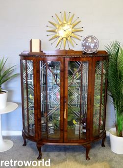 Vintage Retro Art Deco Cocktail Drinks Display Cabinet Bar Unit