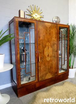 Vintage Retro Art Deco Cocktail Drinks Display Cabinet Unit