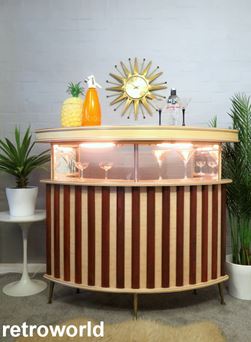 Vintage Retro 50s 60s Barget of London Cruiser Del Boy Cocktail Drinks Bar Cabinet Ship Boat Unit