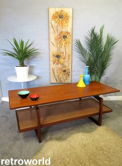 Vintage Mid Century Retro 60s 70s Teak & Glass G Plan Tulip Coffee Table