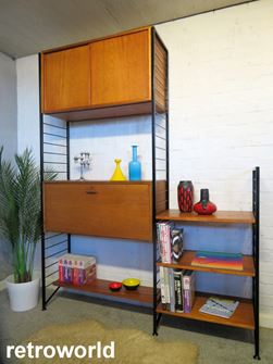 Vintage Retro Teak STAPLES LADDERAX Shelving System