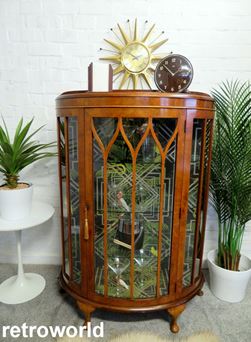 Vintage Retro Art Deco Cocktail Drinks Display Cabinet Bar Unit