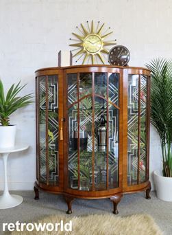 Vintage Retro 50s 60s Drinks Display Cabinet Unit