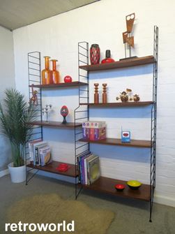 Vintage Retro Teak STAPLES LADDERAX Shelving System