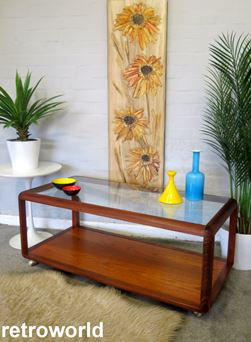 Vintage Mid Century Retro 60s 70s Teak G Plan Fresco Nest of Coffee Tables