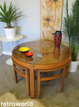 Vintage Mid Century Retro 60s 70s Teak Danish Nest of Coffee Tables