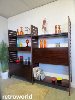 Vintage Retro Teak STAPLES LADDERAX Shelving System