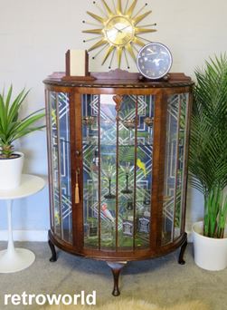 Vintage Retro Art Deco Cocktail Drinks Display Cabinet Bar Unit