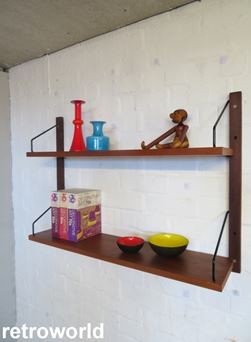 Vintage Mid Century Retro 60s 70s Teak Staples Ladderax Wall Shelving Modular Display & Storage System Unit