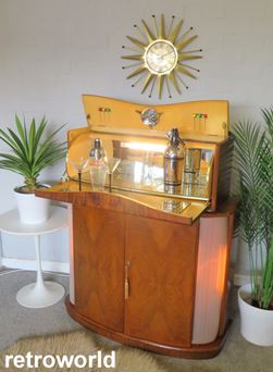 Vintage Retro 50s 60s Cocktail Drinks Display Cabinet Unit