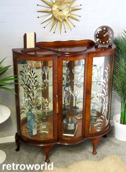 Vintage Retro Art Deco Cocktail Drinks Display Cabinet Bar Unit