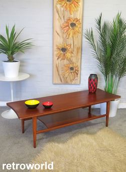 Vintage Mid Century Retro 60s 70s Teak Danish Nest of Coffee Tables