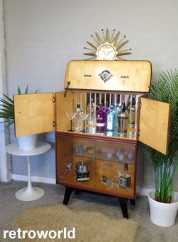 Vintage Retro 50s 60s Cocktail Drinks Cabinet Bar Unit